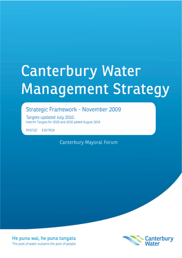Canterbury Water Management Strategy