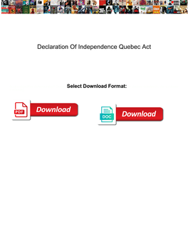 Declaration of Independence Quebec Act