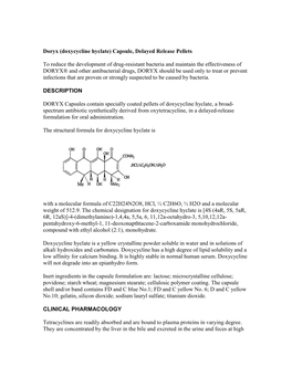 Doxycycline Hyclate) Capsule, Delayed Release Pellets