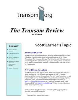 Scott Carrier's Topic