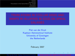 Truncations in Stellar Disks and Warps in Hi-Layers in Edge-On Spiral Galaxies