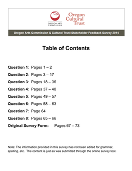 Table of Contents