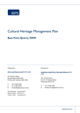 Cultural Heritage Management Plan