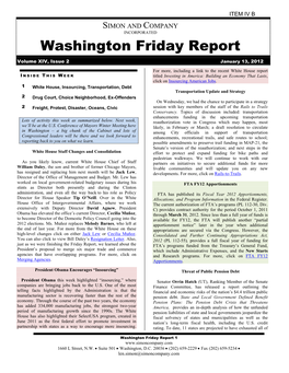 Washington Friday Report