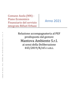 Anno 2021 Mantova Ambiente S.R.L