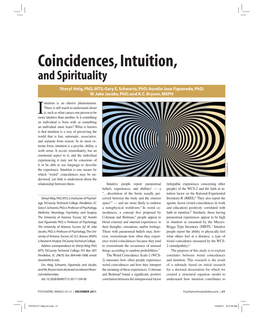 Coincidences, Intuition, and Spirituality