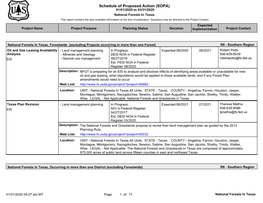 Schedule of Proposed Action (SOPA) 01/01/2020 to 03/31/2020 National Forests in Texas This Report Contains the Best Available Information at the Time of Publication