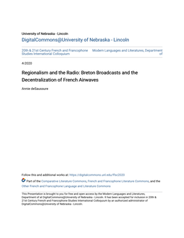 Breton Broadcasts and the Decentralization of French Airwaves