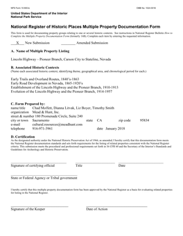 National Register of Historic Places Multiple Property Documentation Form