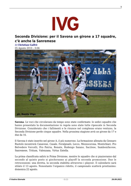 Il Vostro Giornale - 1 / 2 - 26.09.2021 2