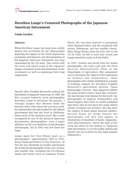 Dorothea Lange's Censored Photographs of the Japanese
