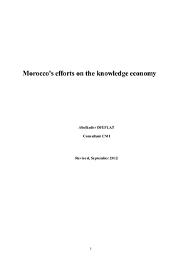 Morocco's Efforts on the Knowledge Economy