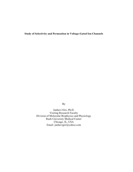 Study of Selectivity and Permeation in Voltage-Gated Ion Channels