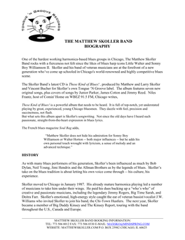 The Matthew Skoller Band Biography