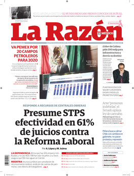 Presume STPS Efectividad En 61% De Juicios Contra La Reforma Laboral