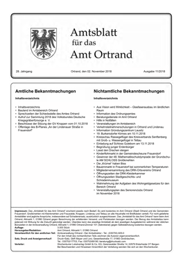 November 2018 • Stellenausschreibung Der Gemeinde Tettau