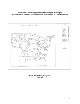 Provisional Community Profile of Bichitropur, Manikgonj a Basic Sketch of Economic, Social and Political Characteristics of a Remote Rural Site