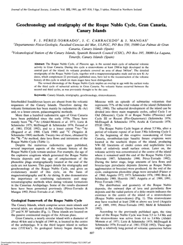 Geochronology and Stratigraphy of the Roque Nublo Cycle, Gran Canaria, Canary Islands