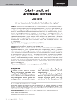 Cadasil – Genetic and Ultrastructural Diagnosis Case Report