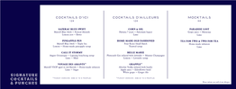 Signature Cocktails & Punches