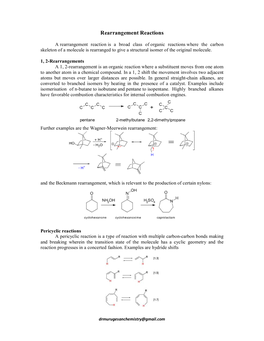 Rearrangement Reactions