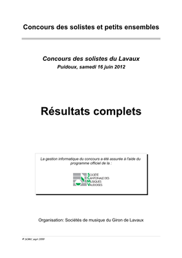 Lavaux Puidoux, Samedi 16 Juin 2012
