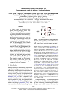 A Probabilistic Generative Model for Typographical Analysis of Early Modern Printing