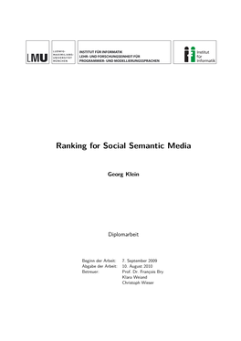 Ranking for Social Semantic Media