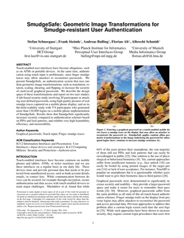 Geometric Image Transformations for Smudge-Resistant User Authentication