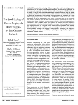 Iliamna Longisepala As an Aid to Developing a Conserva­ Tion Strategy for This Rare Endemic Forb of Northcentral Washington