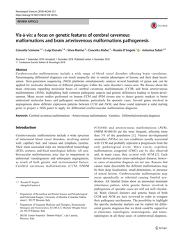 A Focus on Genetic Features of Cerebral Cavernous Malformations and Brain Arteriovenous Malformations Pathogenesis