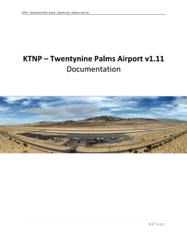 KTNP – Twentynine Palms Airport V1.11 Documentation