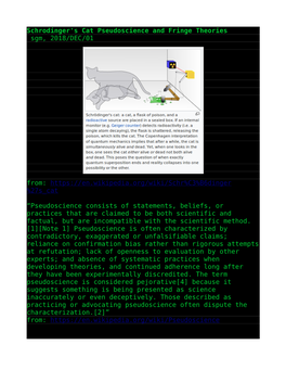 Schrodinger's Cat Pseudoscience and Fringe Theories Sgm, 2018/DEC/01