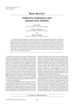 Subjective Randomness and Natural Scene Statistics