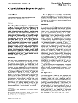 Clostridial Iron-Sulphur Proteins