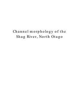 Channel Morphology of the Shag River, North Otago 2