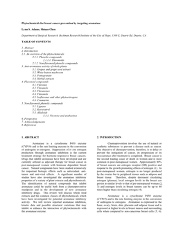 Phytochemicals for Breast Cancer Prevention by Targeting Aromatase