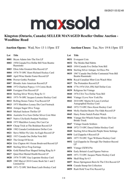 SELLER MANAGED Reseller Online Auction - Woodbine Road