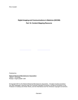 (DICOM) Part 16: Content Mapping Resource