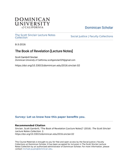 The Book of Revelation [Lecture Notes]