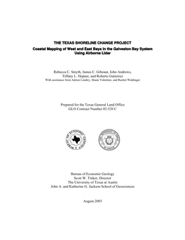 THE TEXAS SHORELINE CHANGE PROJECT Coastal Mapping of West and East Bays in the Galveston Bay System Using Airborne Lidar