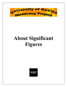 About Significant Figures