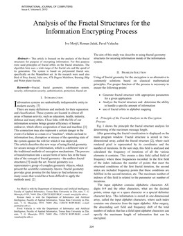 Analysis of the Fractal Structures for the Information Encrypting Process