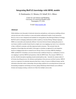 Integrating Biopax Knowledge with SBML Models