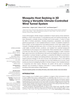 Mosquito Host Seeking in 3D Using a Versatile Climate-Controlled Wind Tunnel System