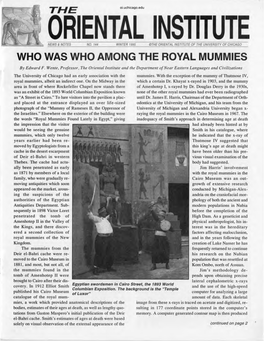 WHO WAS WHO AMONG the ROYAL MUMMIES by Edward F