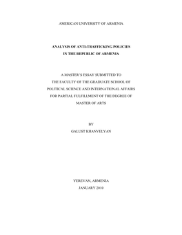 American University of Armenia Analysis of Anti