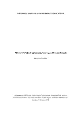 At Cold War's End: Complexity, Causes, and Counterfactuals