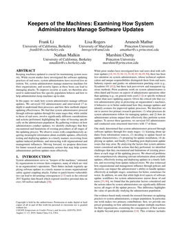 Examining How System Administrators Manage Software Updates