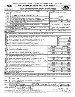 Return of Organization Exempt from Income Tax OMB No